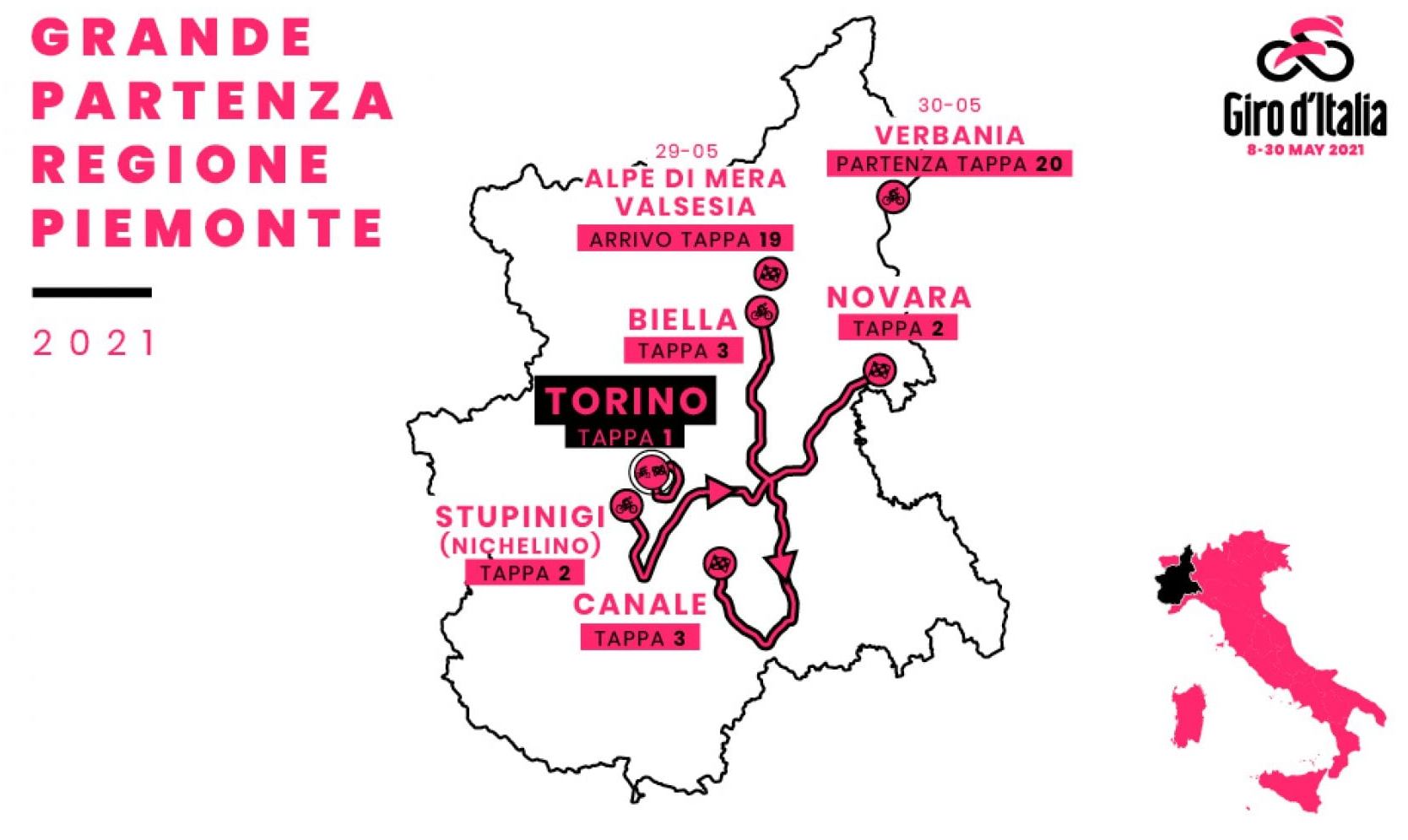 Il Piemonte in rosa per il giro d'Italia - Storie di Cibo